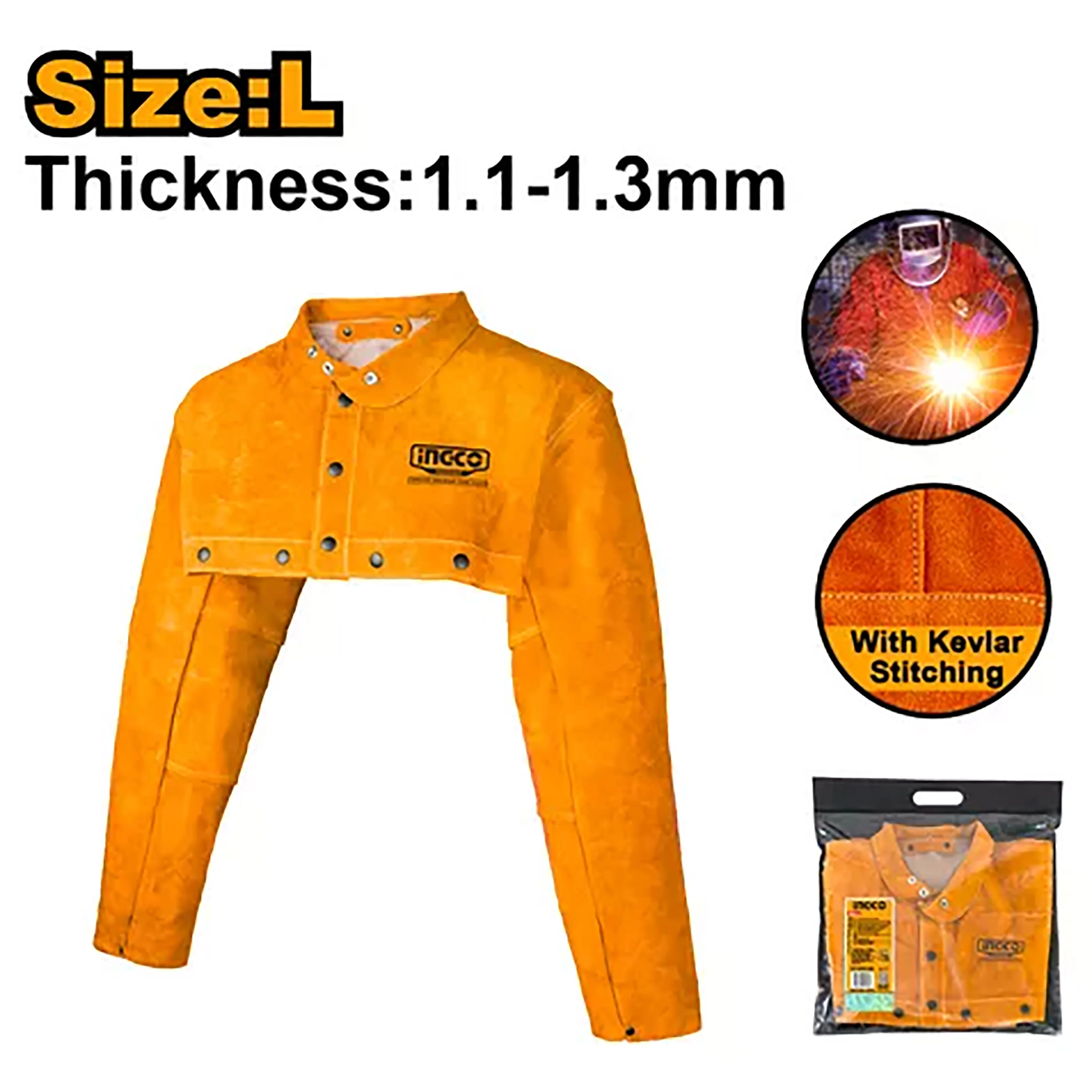 1.1-1.3mm Safety Welding Protective Gear Cowhide Safety Cap, Cape Sleeve, Welding J ING-SE - Image 6