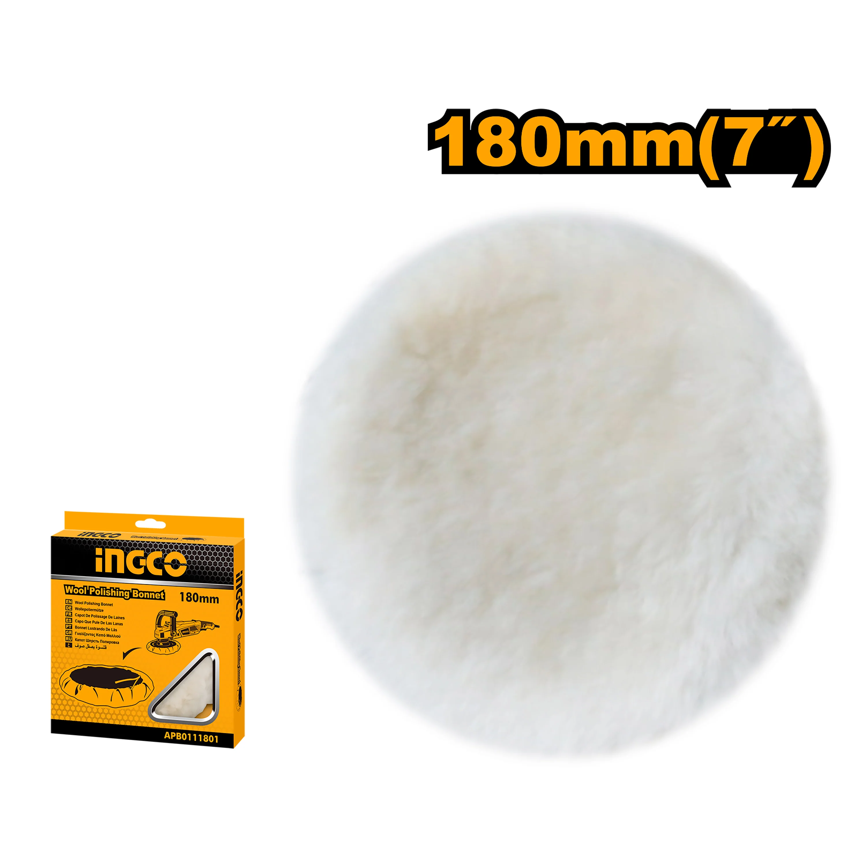 180mm(7 Inch) Wool Polishing Bonnet APB0111801 ING-CO