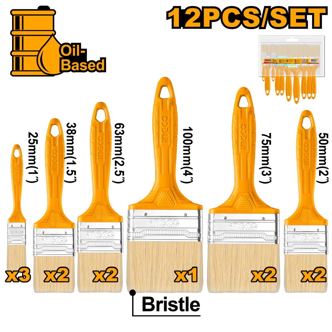 12 pcs paint brush set for oil based paint chptb78601201 ING-CT