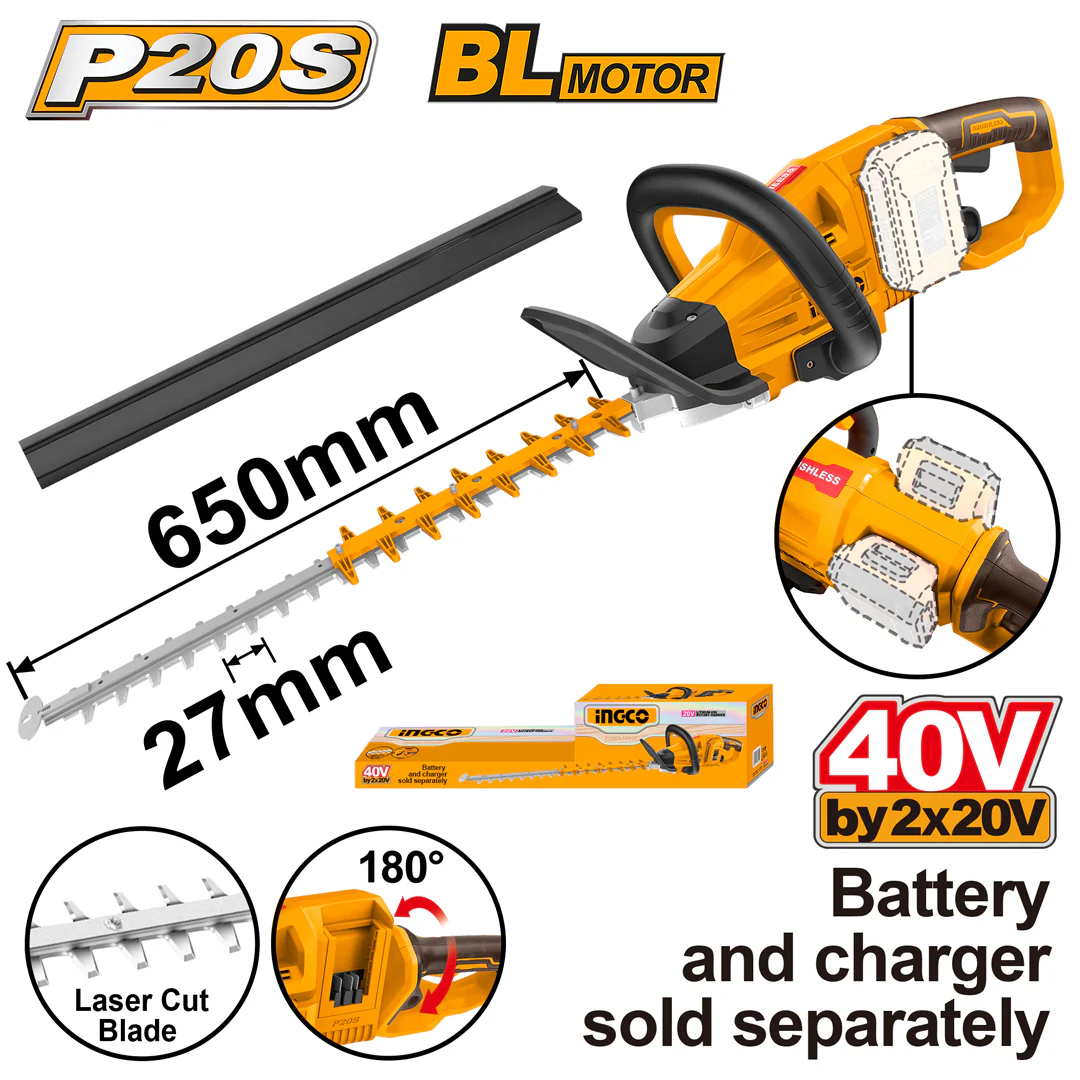 P20S Lithium-Ion Cordless Hedge Trimmer 40V CHTLI40028 ING-GT