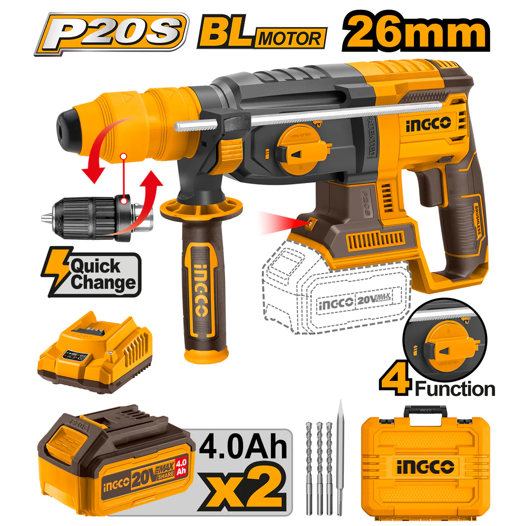 P20S 20V Lithium-Ion Cordless Rotary Hammer CRHLI202289 ING-COR