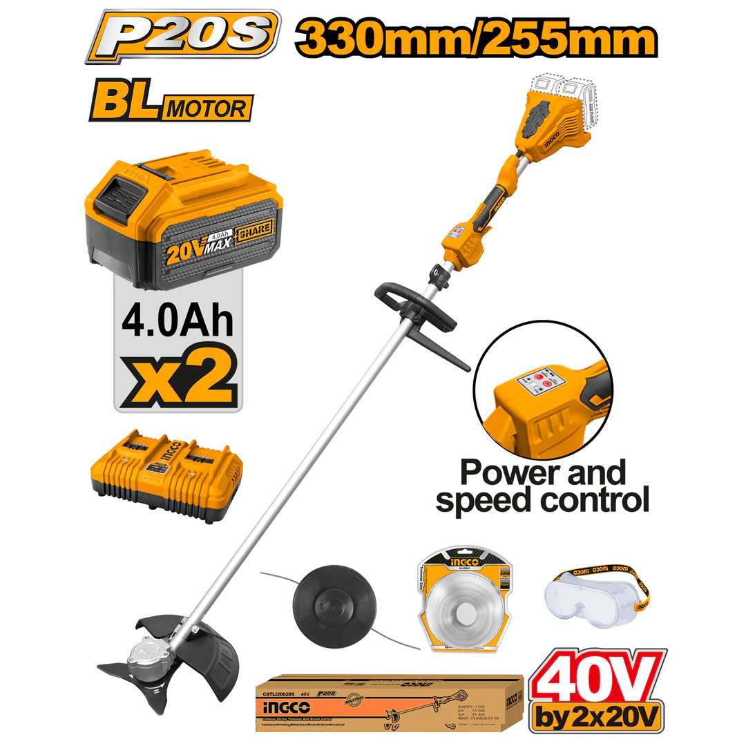 P20S 20V Cordless Lithium-Ion String Trimmer and Brushless Cutter CSTLI200285/CSTLI20028 ING-COR