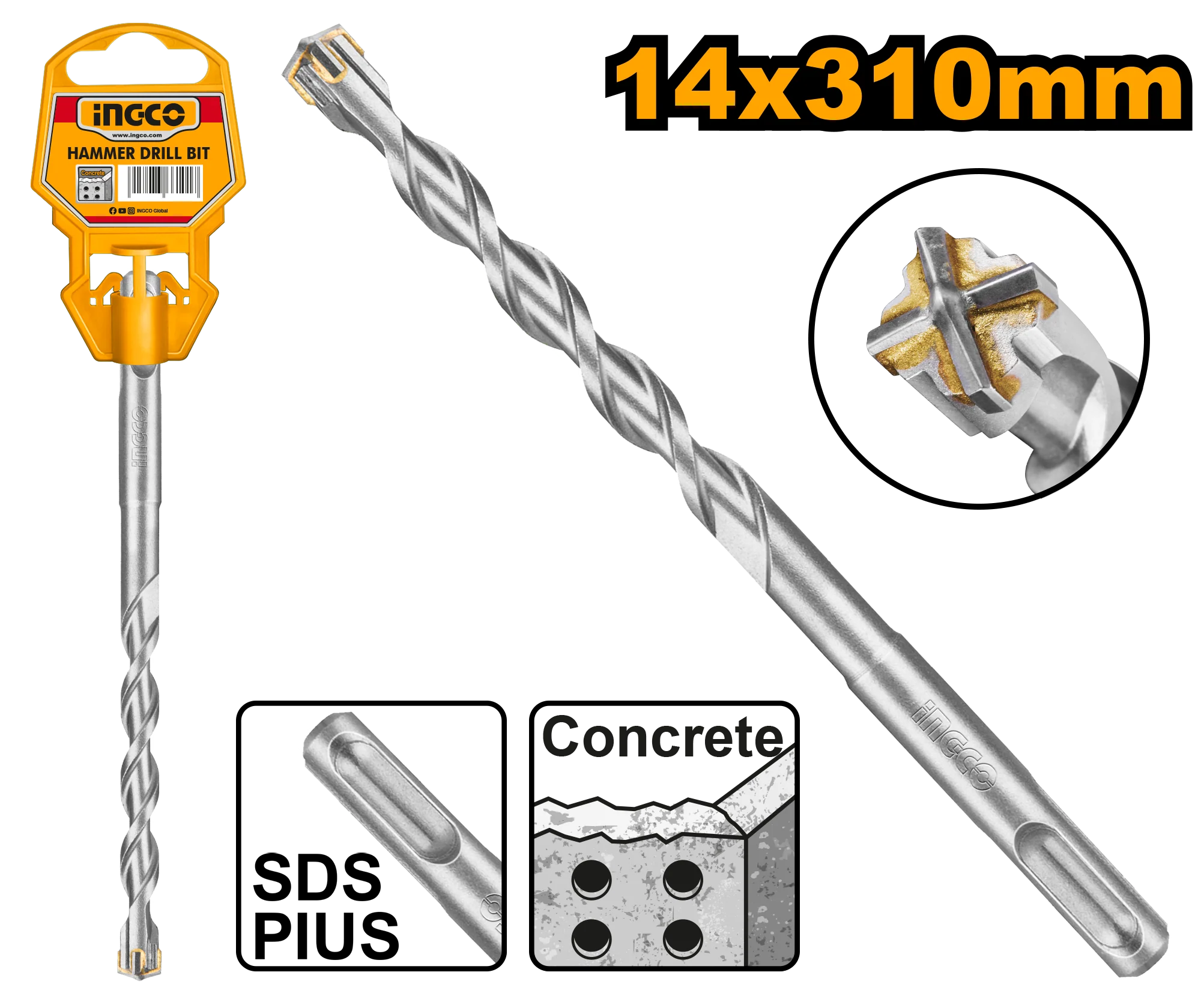 SDS Plus Hammer Drill Bit DBH1211404C ING-AC - Image 2