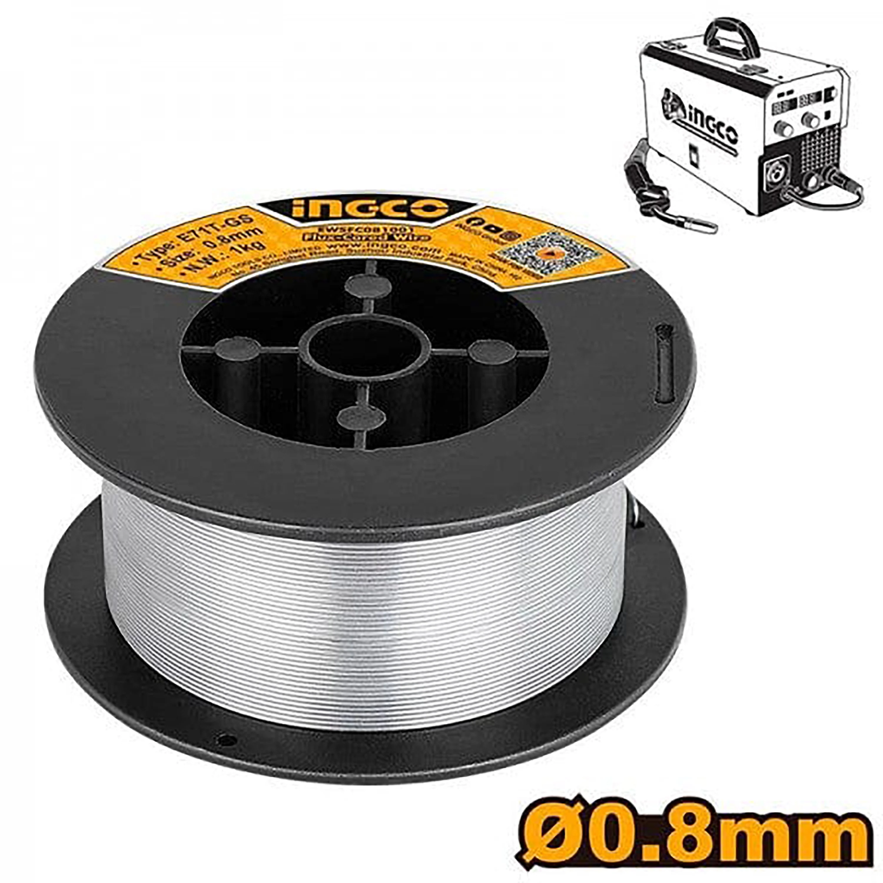 Mig Wire Flux-Cored Wire 1kg / 0.8mm spool for MAG/MIG welding EWSFC081001 ING-CO