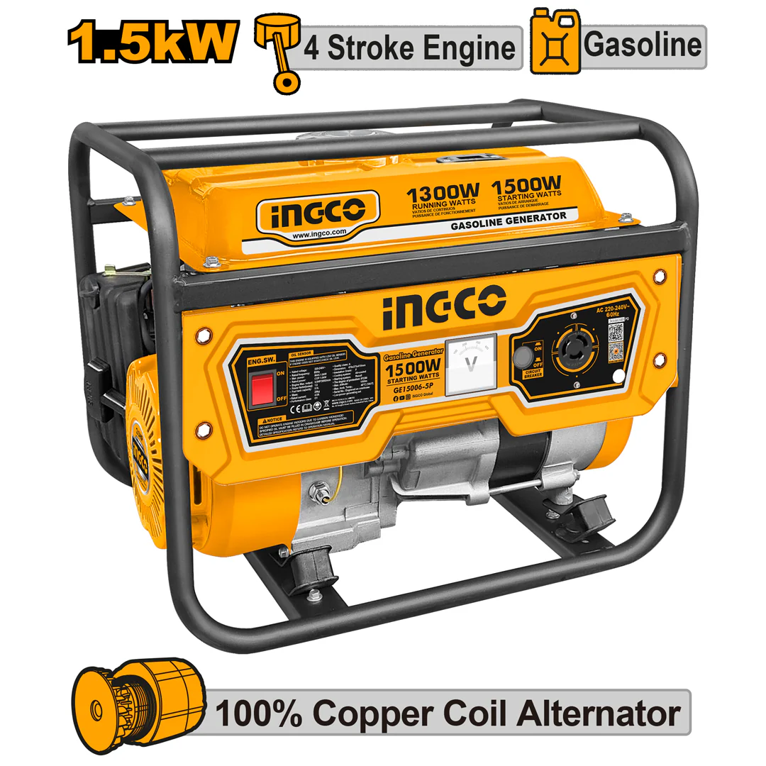 3.5HP 1500W/1300W Gasoline Generator GE15006-5P ING-EN