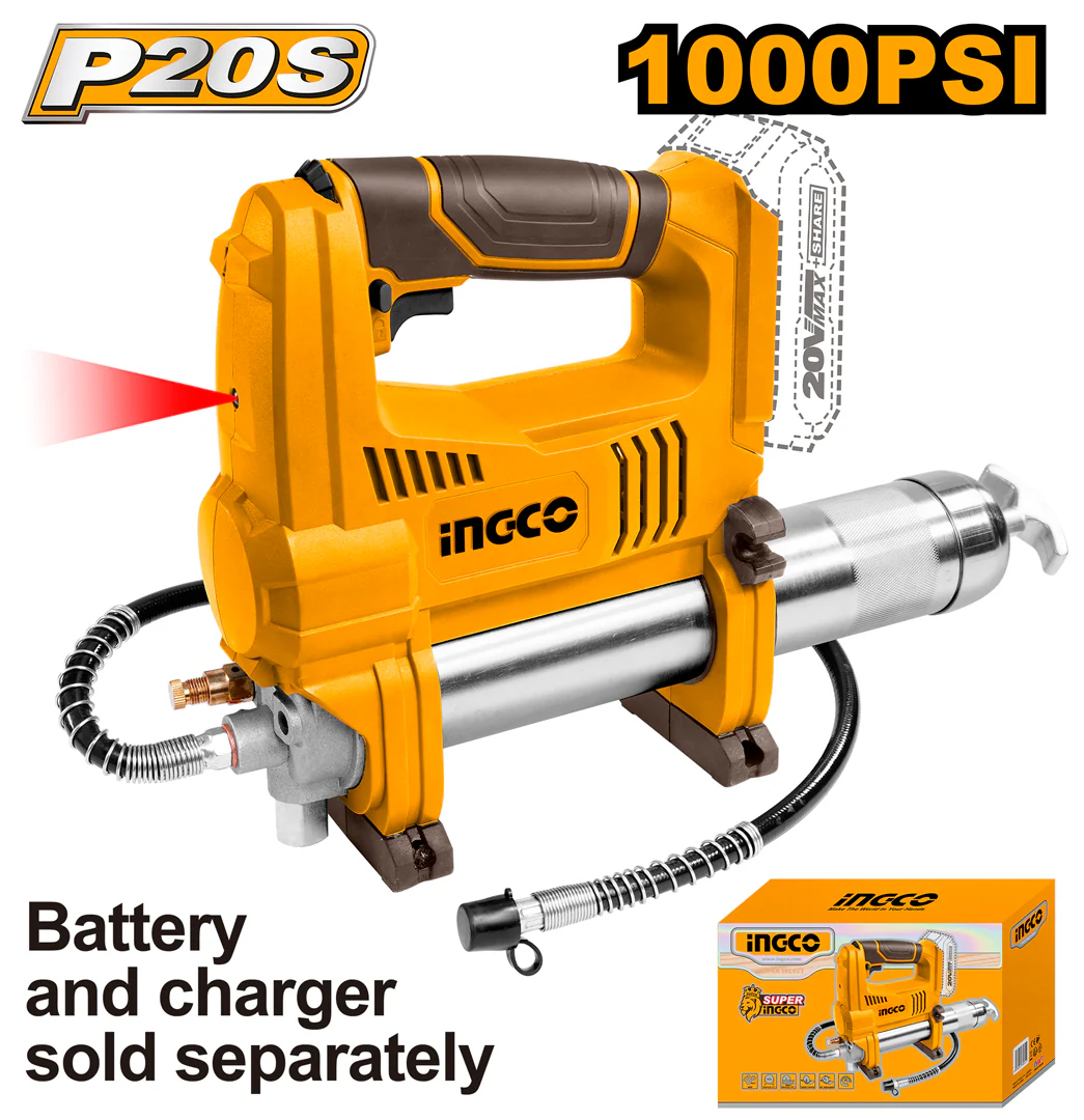 P20S 20V Industrial Lithium-Ion Cordless Grease Gun GGLI2010 ING-COR
