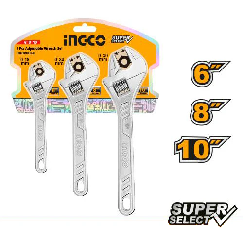 3 Pcs Adjustable Wrench Set HADWK031 ING-HT - Image 2
