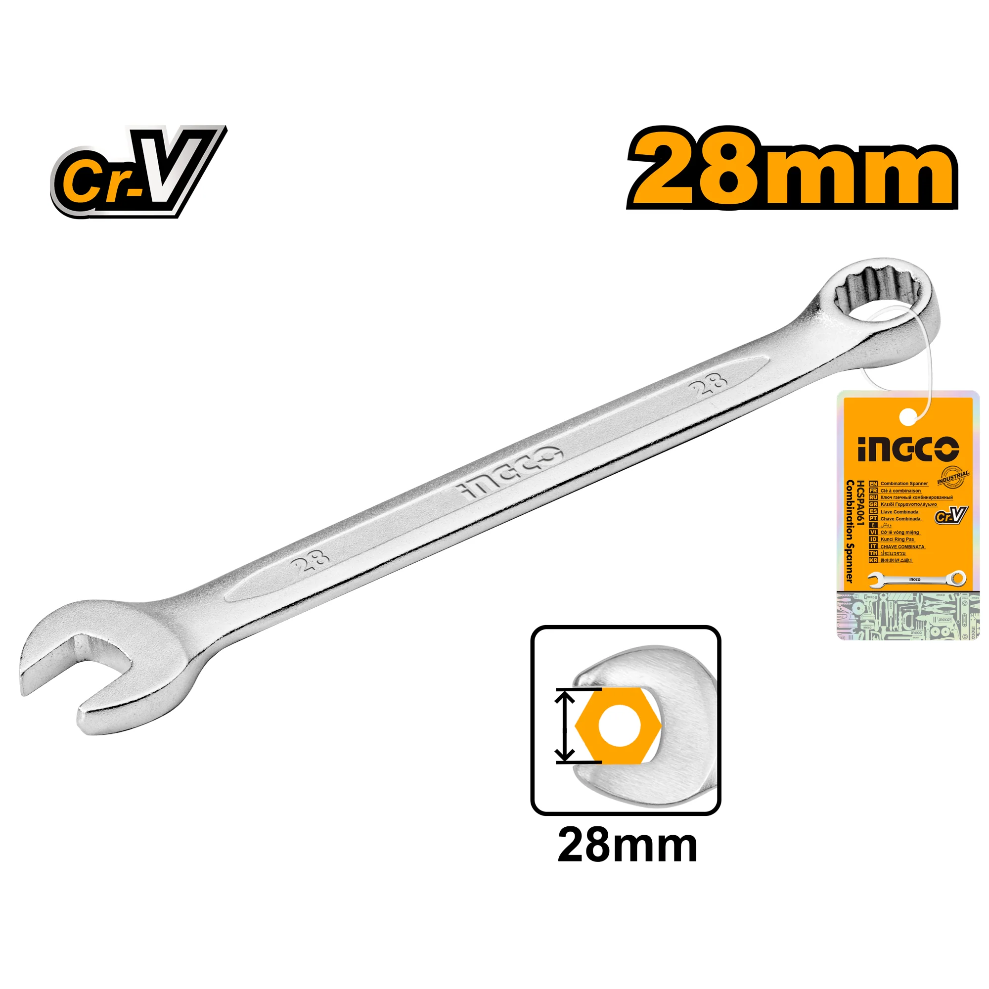 27mm to 30mm Combination Spanner Chrome Vanadium CR-V Matte Finish ING-HT