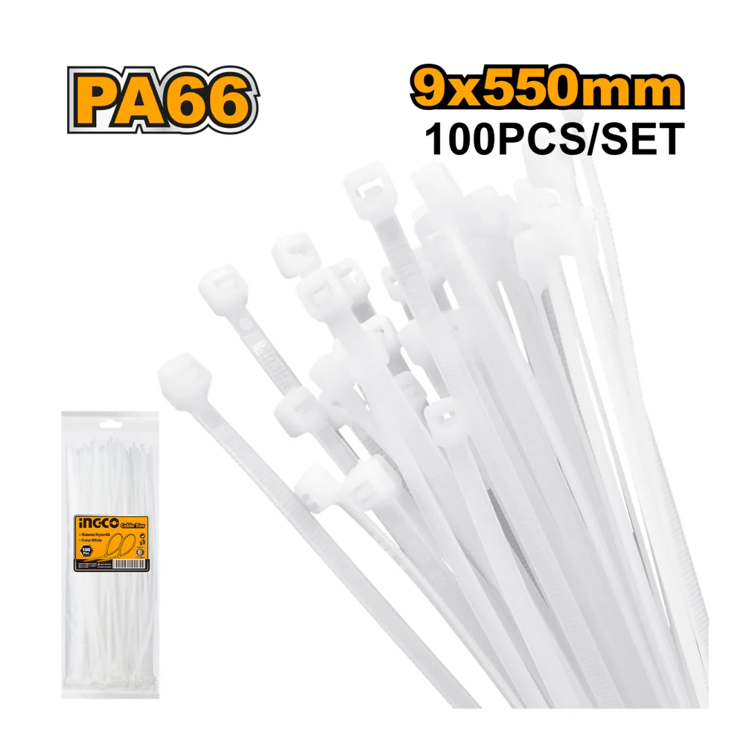 100pcs Multipurpose Nylon Cable Ties Self Locking Zip Ties Cable 9.0mm ING-CO - Image 2
