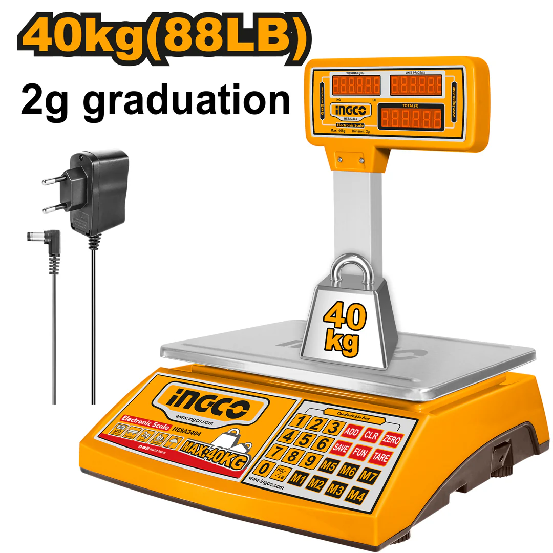 Heavy Duty 40 Kg Electronic Weighing Scale HESA3404 ING-EL