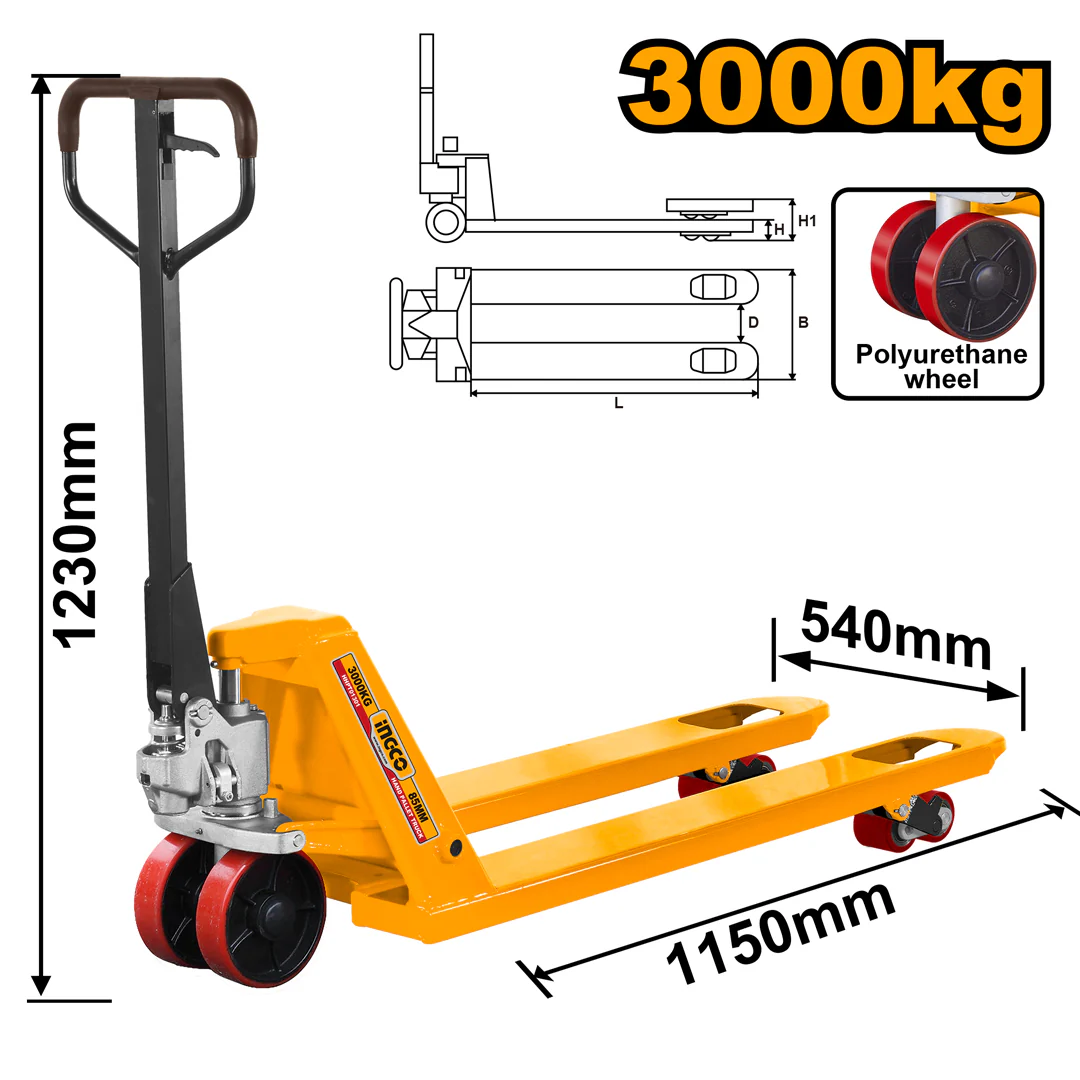 Ingco 2500kg-3000kg Hand Pallet Truck ING-HT
