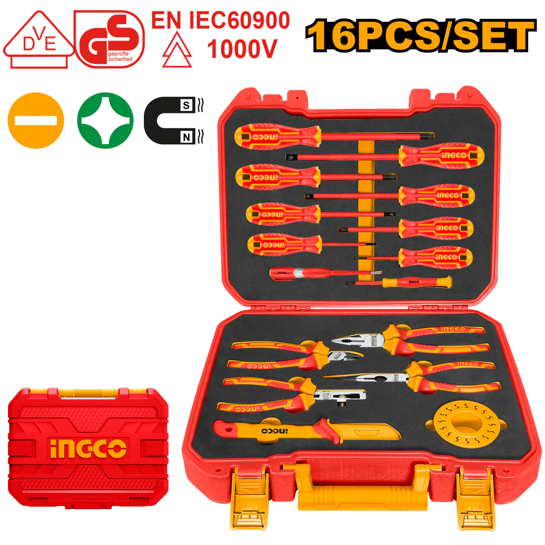 16 Pcs Insulated Hand Tools Set HKITH1601 ING-HT