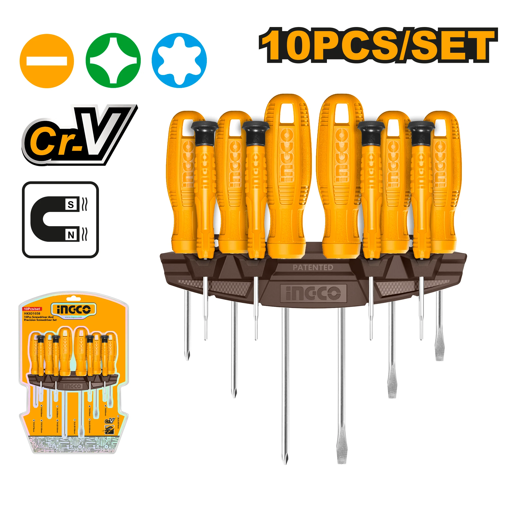 10 Pcs Screwdriver and Precision Screw Driver Set HKSD1058 ING-HT