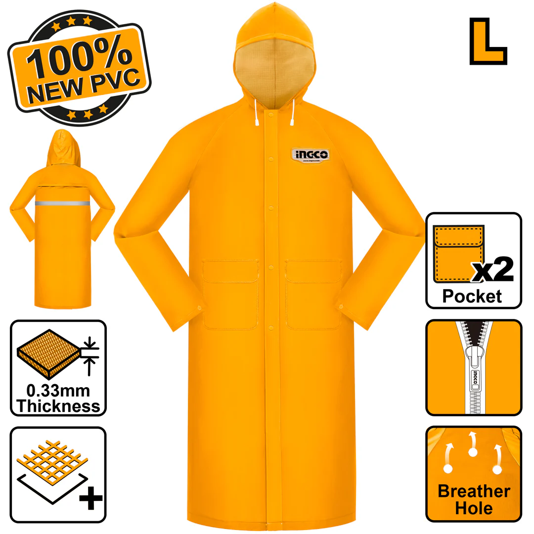 Rain Coat 100% New PVC Material (Large) HRCTL031.L ING-RC