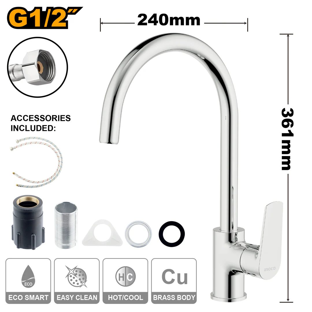Single Lever Sink Mixer HSLBM23401 ING-AC - Image 2