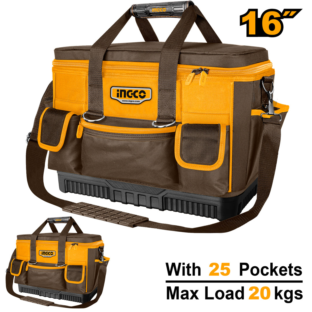 16 Inch Basket Tools Bag Storage Box Organizer with 25 Pockets HTBG10 ING-TS
