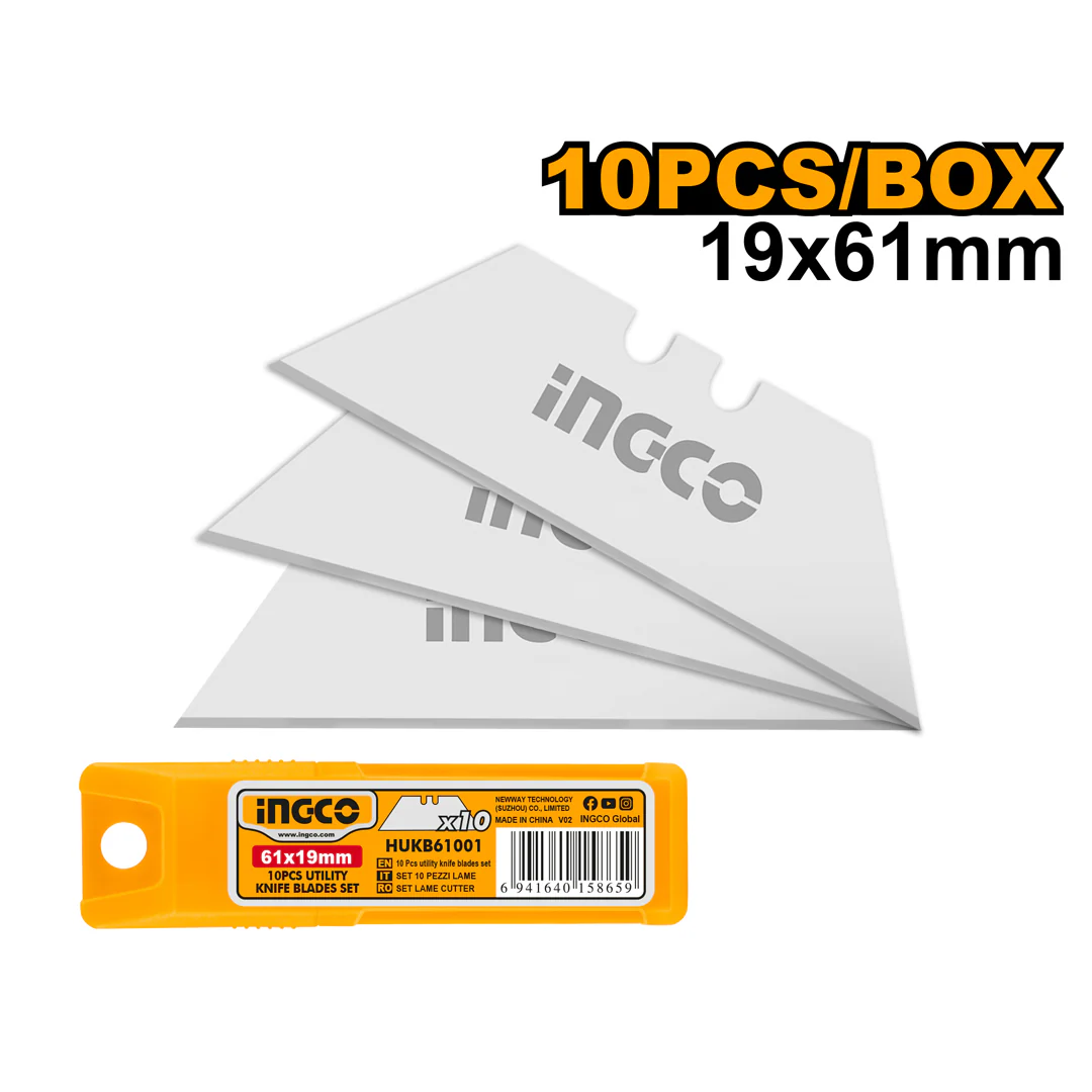 10 Pcs 61 x 19mm Spare Blade Utility Knife Blades Set HUKB61001 ING-AC - Image 2