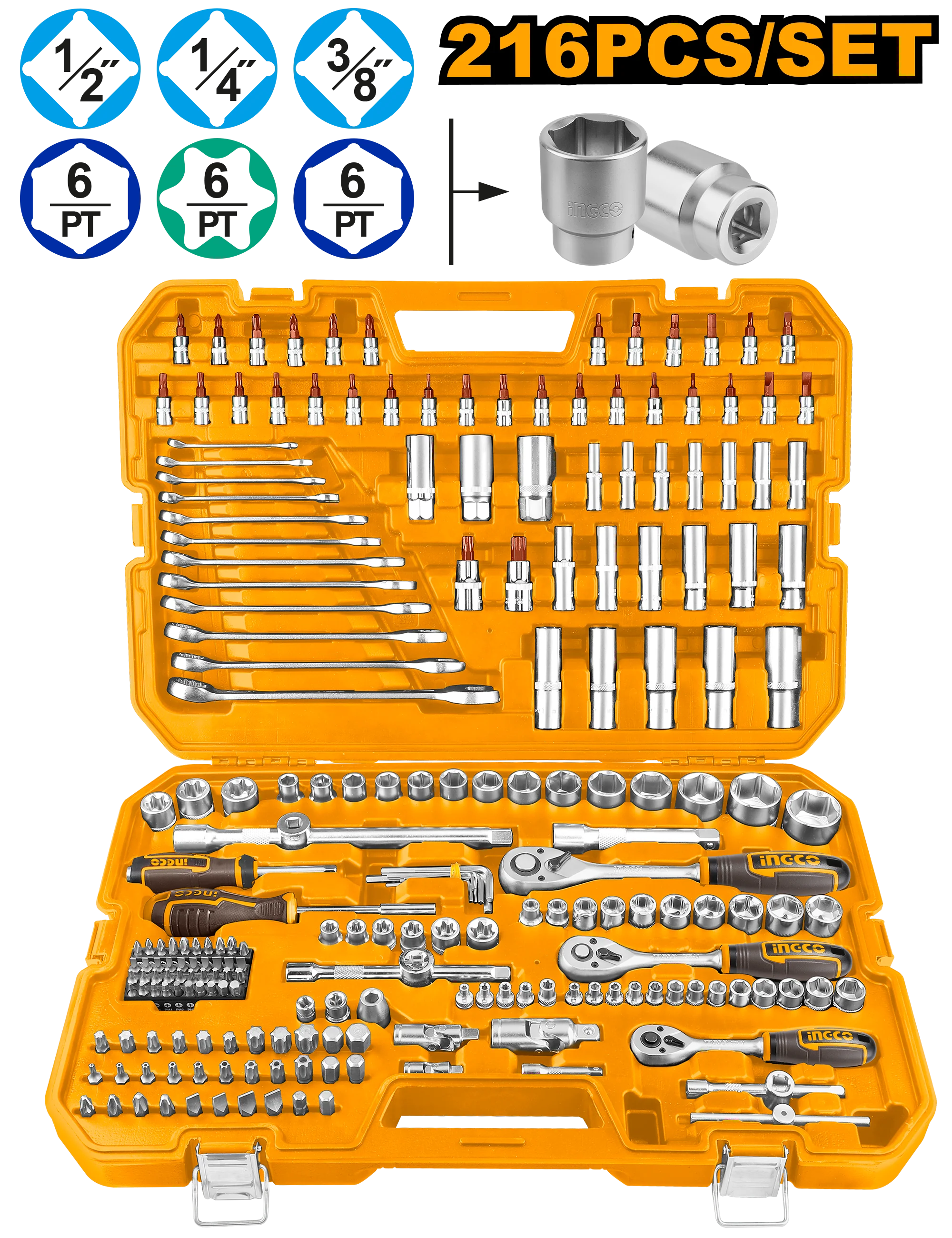 216 Pieces Combination Tools Set HKTHP22161 ING-HT - Image 2