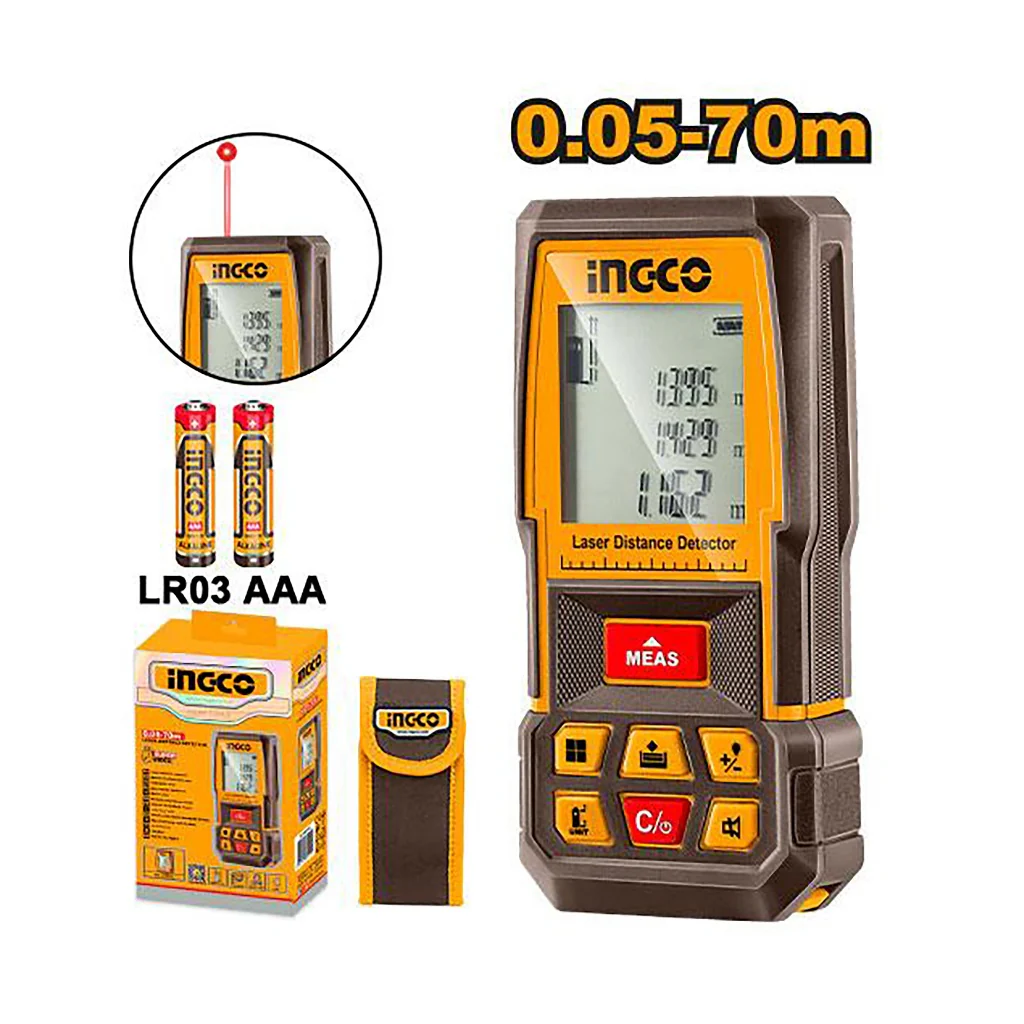 Ingco 2PCS Combo Kit Laser Distance Detector with Steel Measuring Tape HLDD241201 ING-PT - Image 4