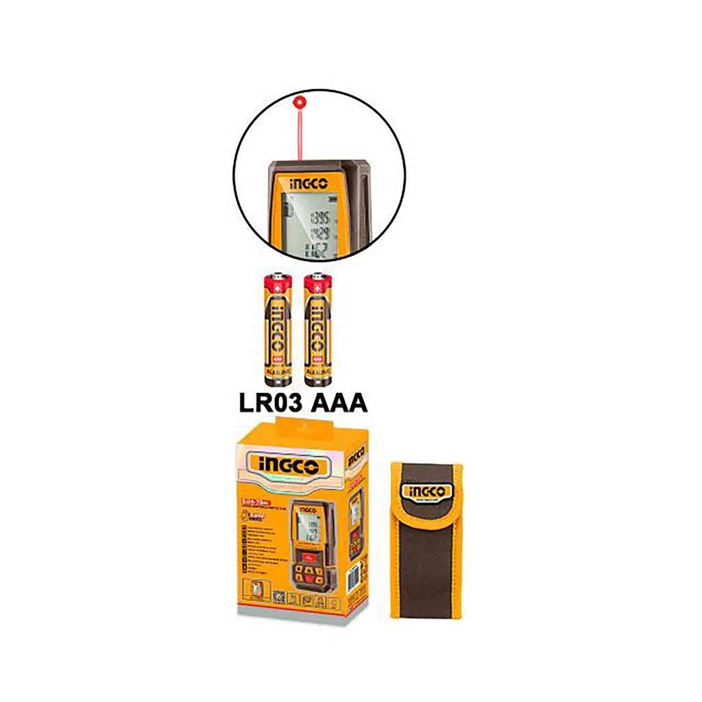 Ingco 2PCS Combo Kit Laser Distance Detector with Steel Measuring Tape HLDD241201 ING-PT - Image 5