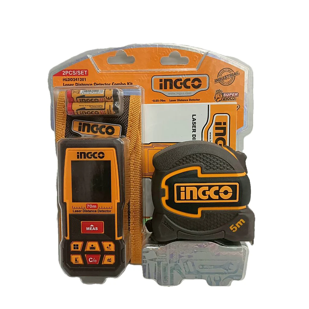 Ingco 2PCS Combo Kit Laser Distance Detector with Steel Measuring Tape HLDD241201 ING-PT - Image 8