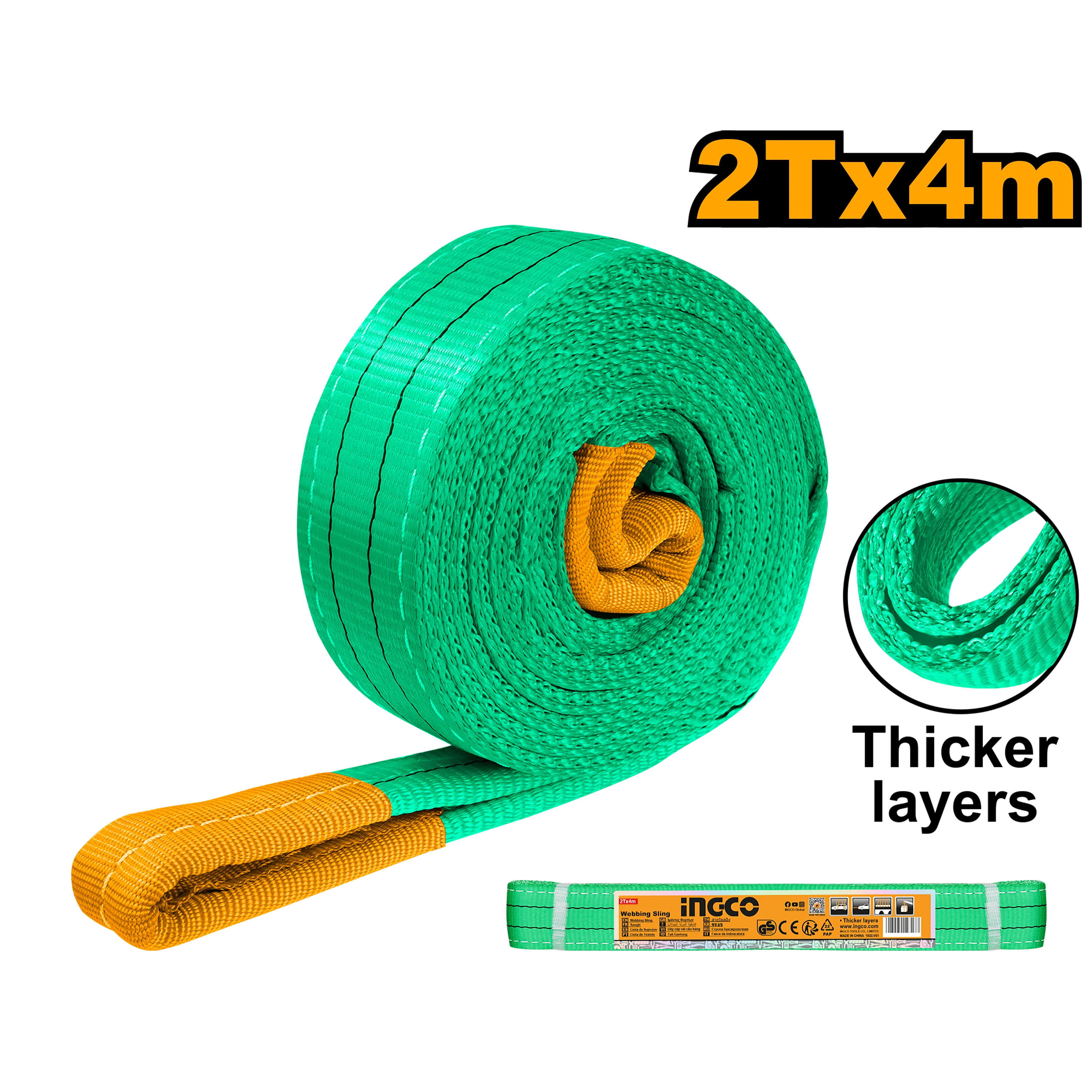 2T x 4M Webbing Sling Great for Heavy Lifting HWSP0204 ING-AC