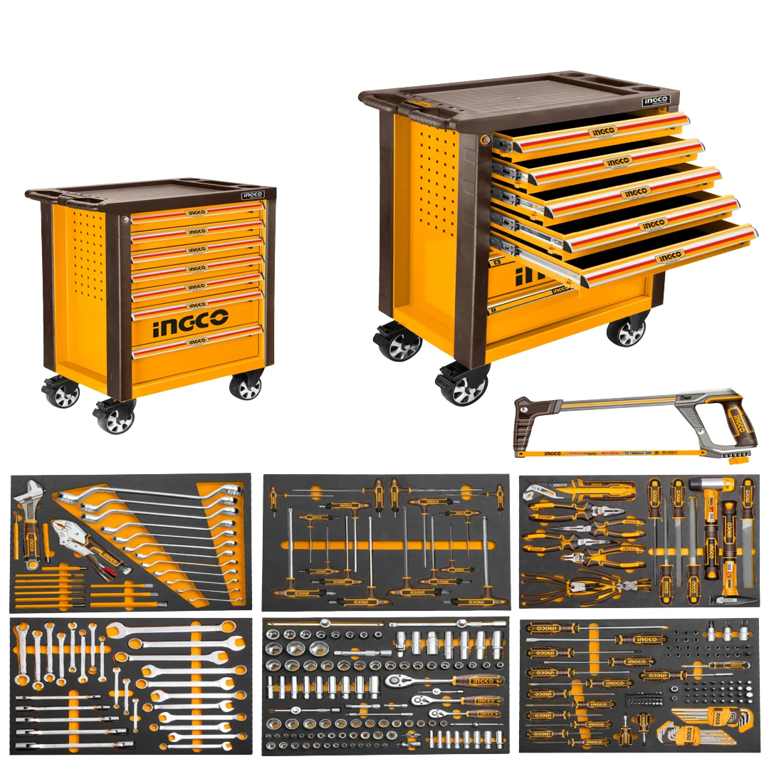 (328pcs Tool Chest Set) Roller Cabinet with 7pcs Drawers HTCS273281 ING-TS