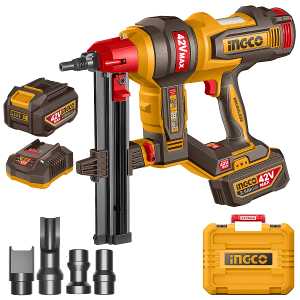 Ingco 42V Brushless Cordless Concrete Nailer Kit CCNLI420602 - Image 2
