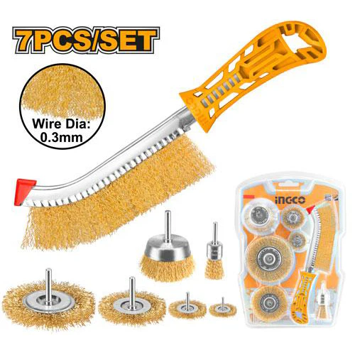 7 pcs wire cup & wire wheels brush set wb10071 ING-CT