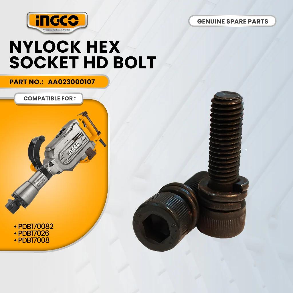INGCO AA023000107 Nylock Hex Socket HD Bolt