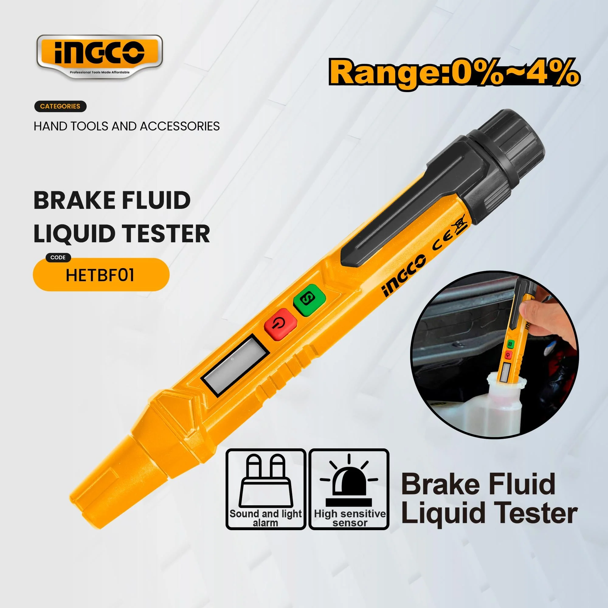 Ingco Brake Fluid Liquid Tester HETBF01 (IHT) - Image 2