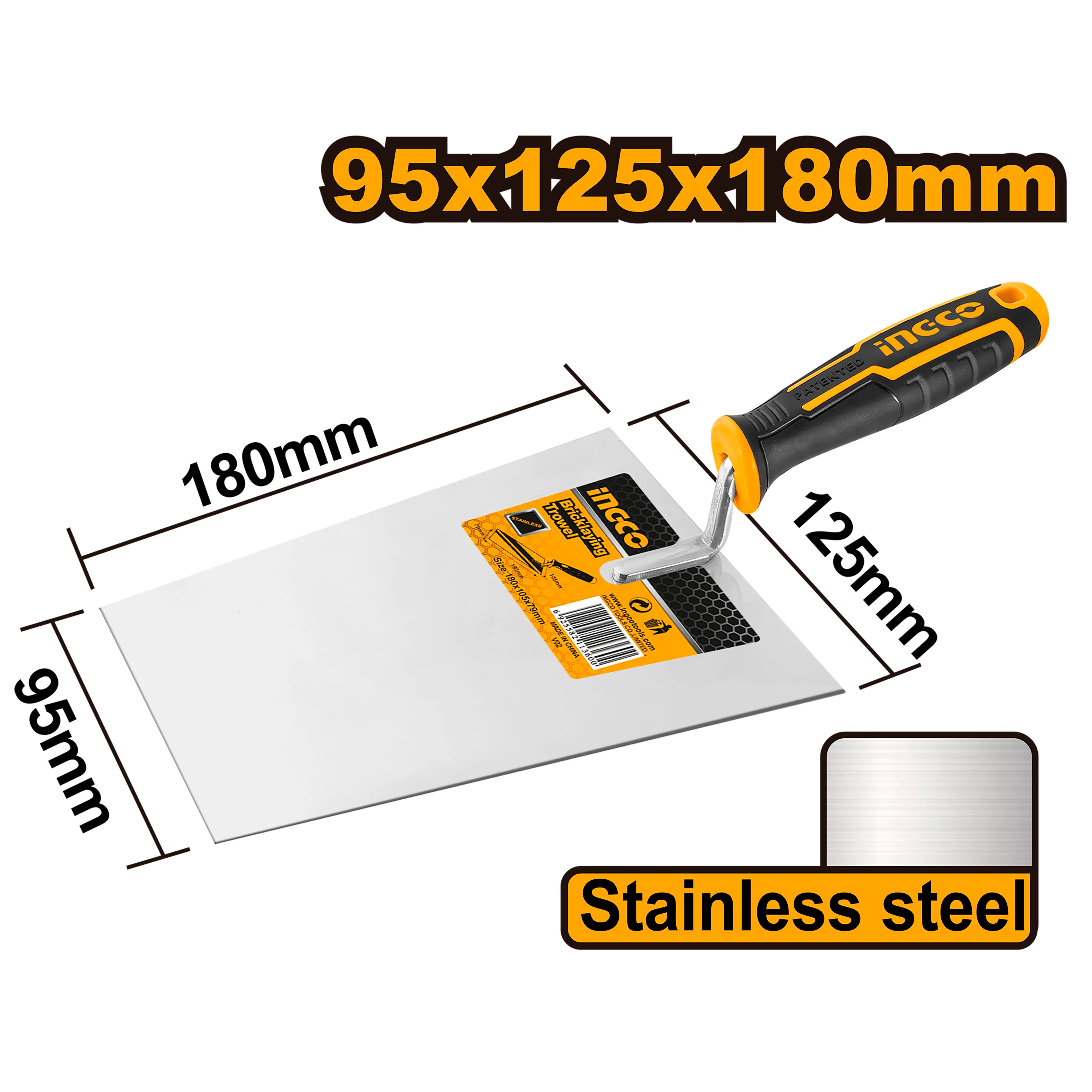 Bricklaying Trowel Stainless Steel Blade(plastic handle) ING-HT - Image 5