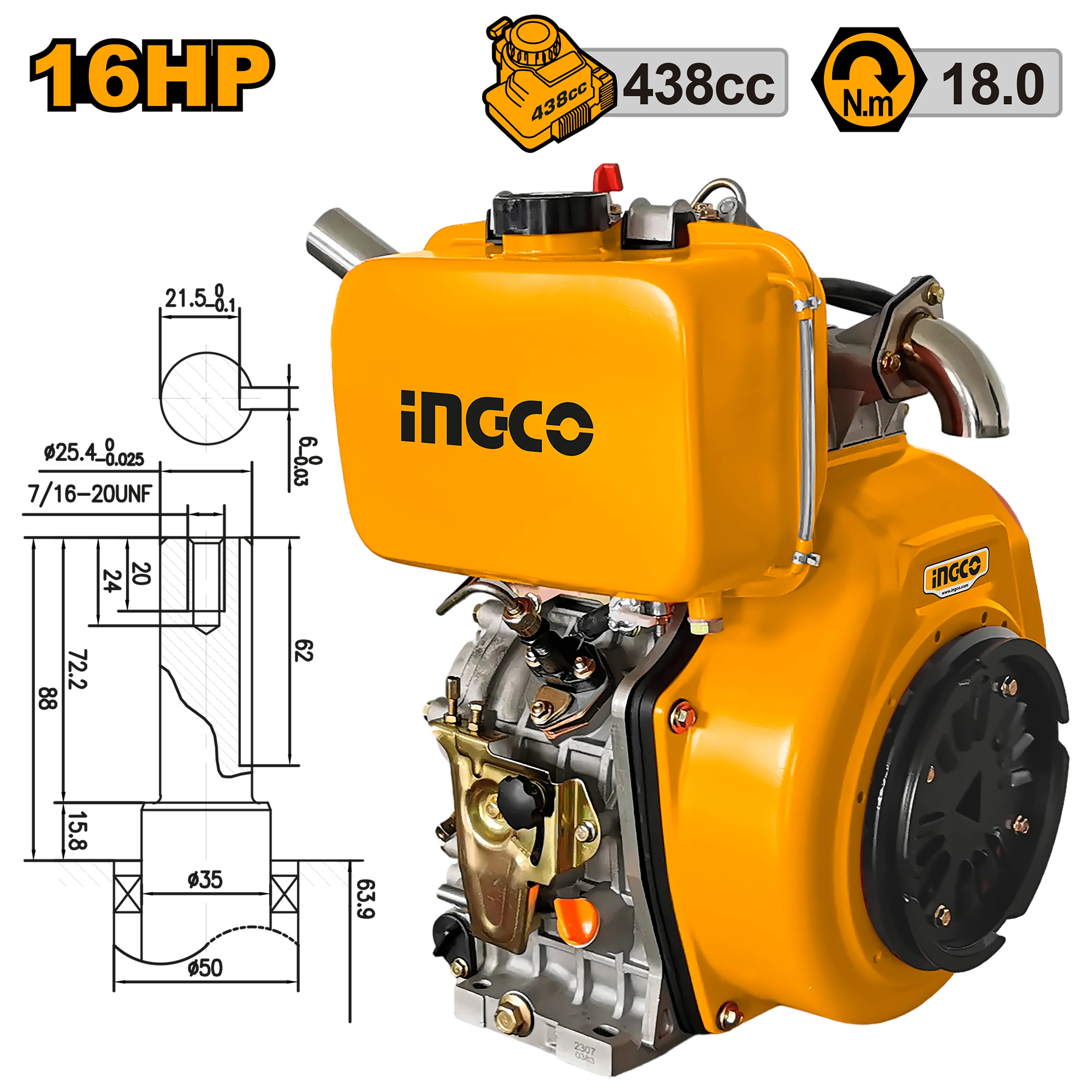 12HP-20HP Single-Cylinder Vertical 4-Stroke Air Cooled Diesel Marine Engine - Image 4