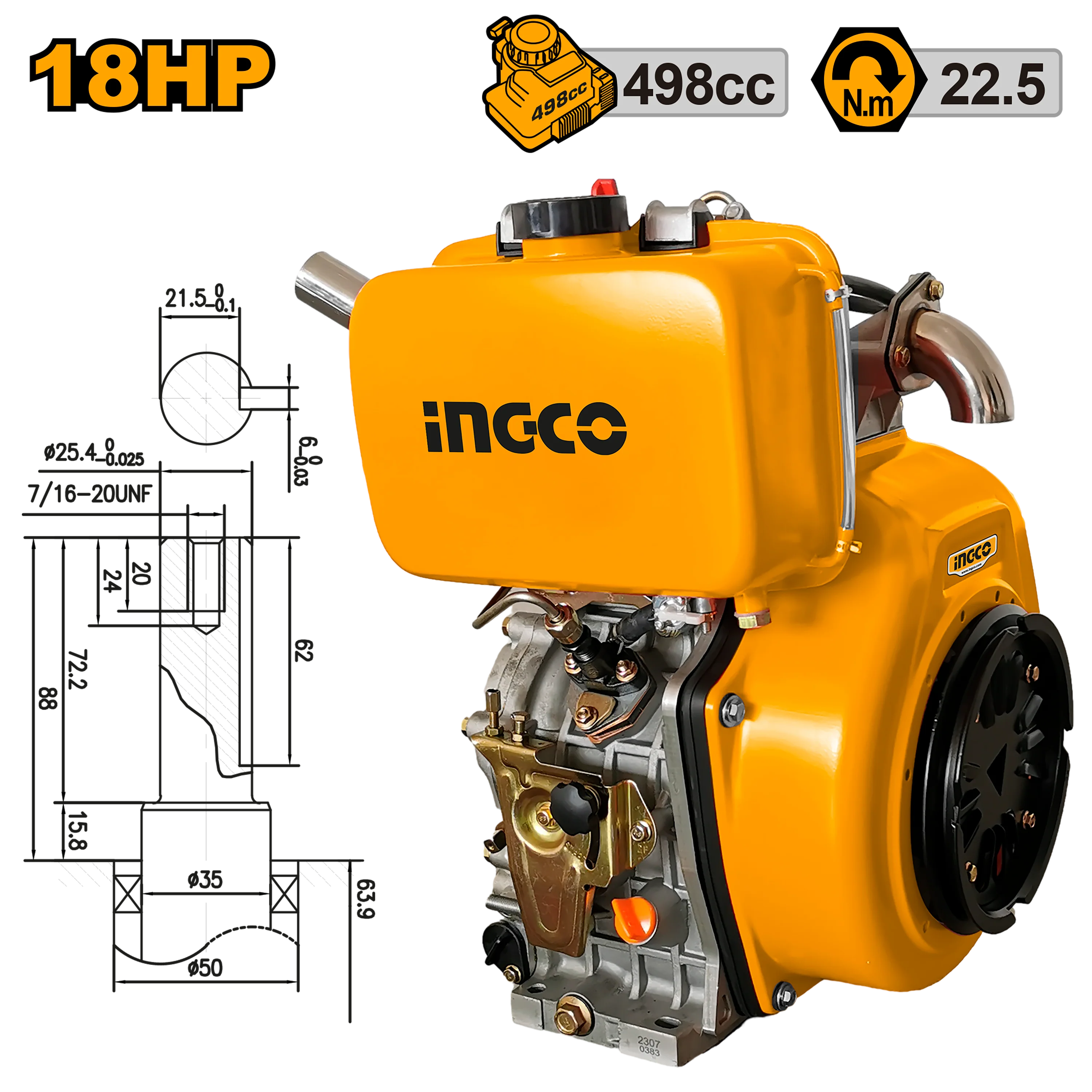 12HP-20HP Single-Cylinder Vertical 4-Stroke Air Cooled Diesel Marine Engine - Image 5