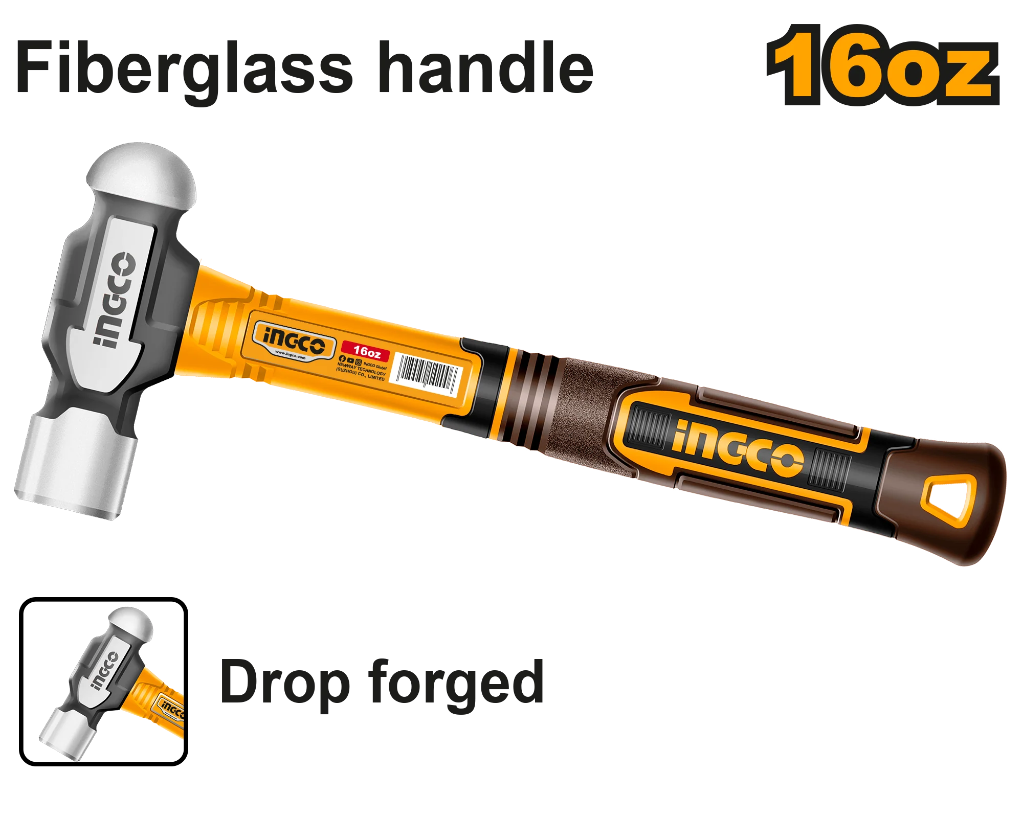 16oz(450G)-32oz(900G) Innovated Drop-Forged Hammerhead Ball Pein Hammer ING-HT - Image 2