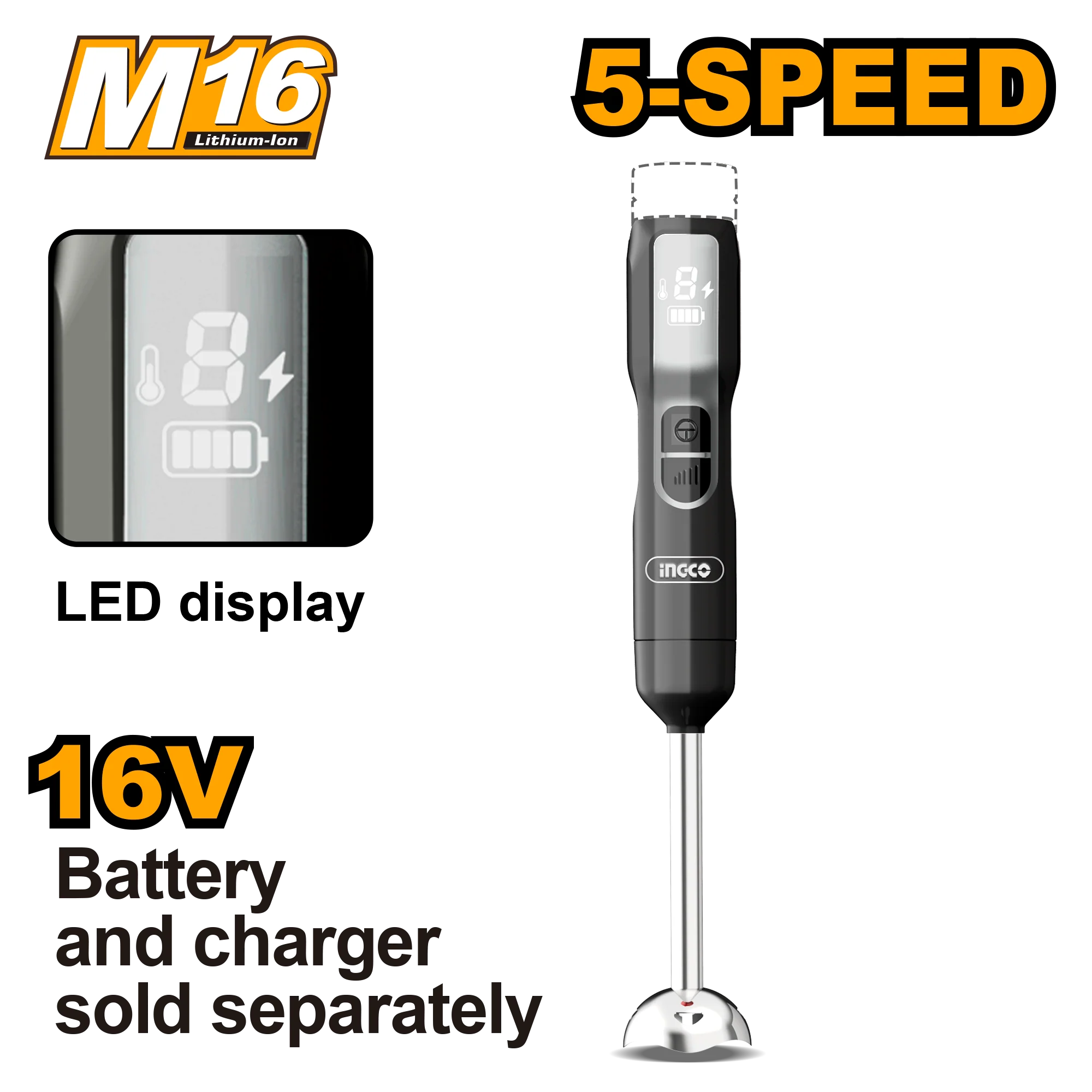 16V/M16 100W Lithium-Ion Cordless Hand Blender CHB047K/CHB048K ING-COR