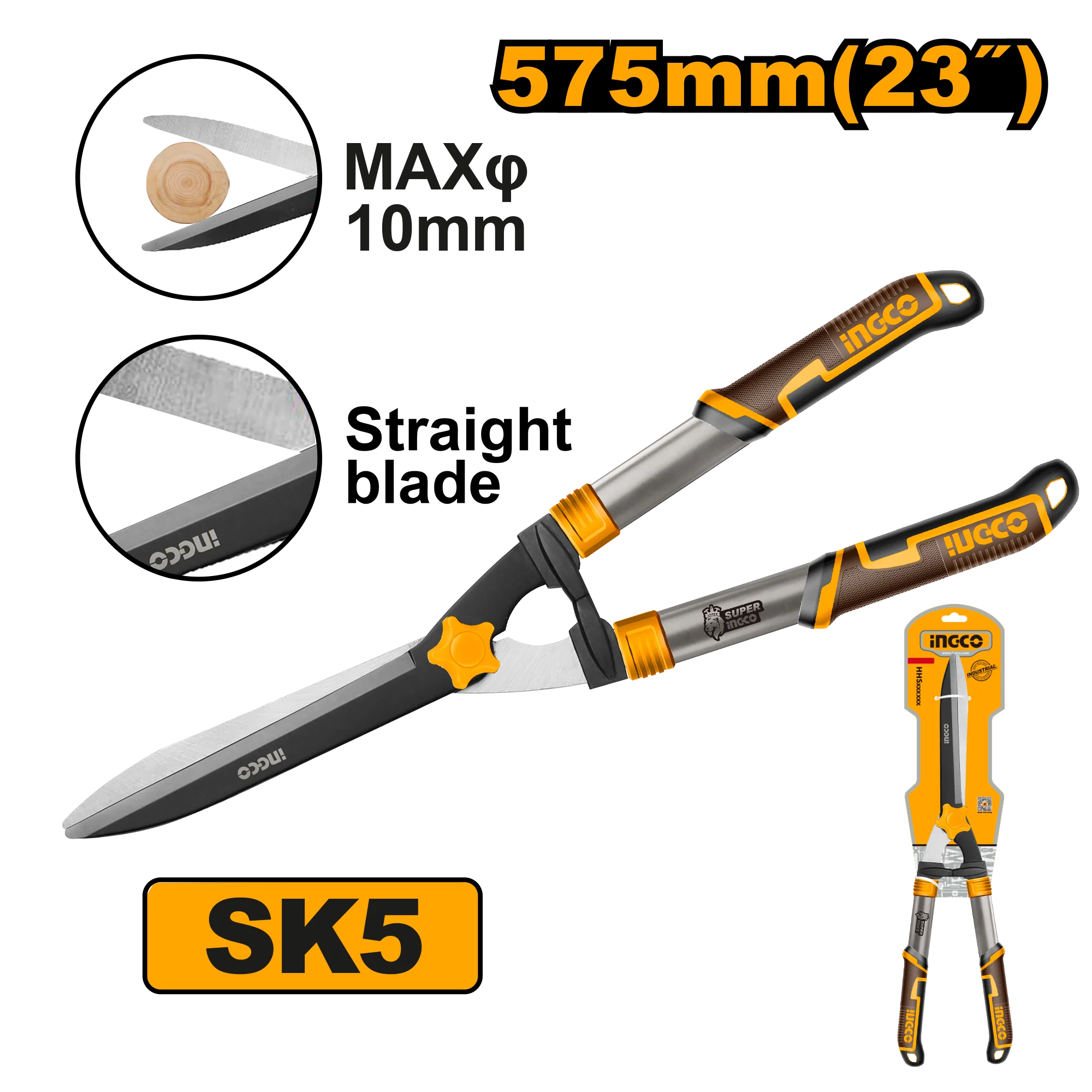 22inch Hedge Shear Grass Cutter Scissors Trimmer Carbon Steel HHS6001 ING-HT