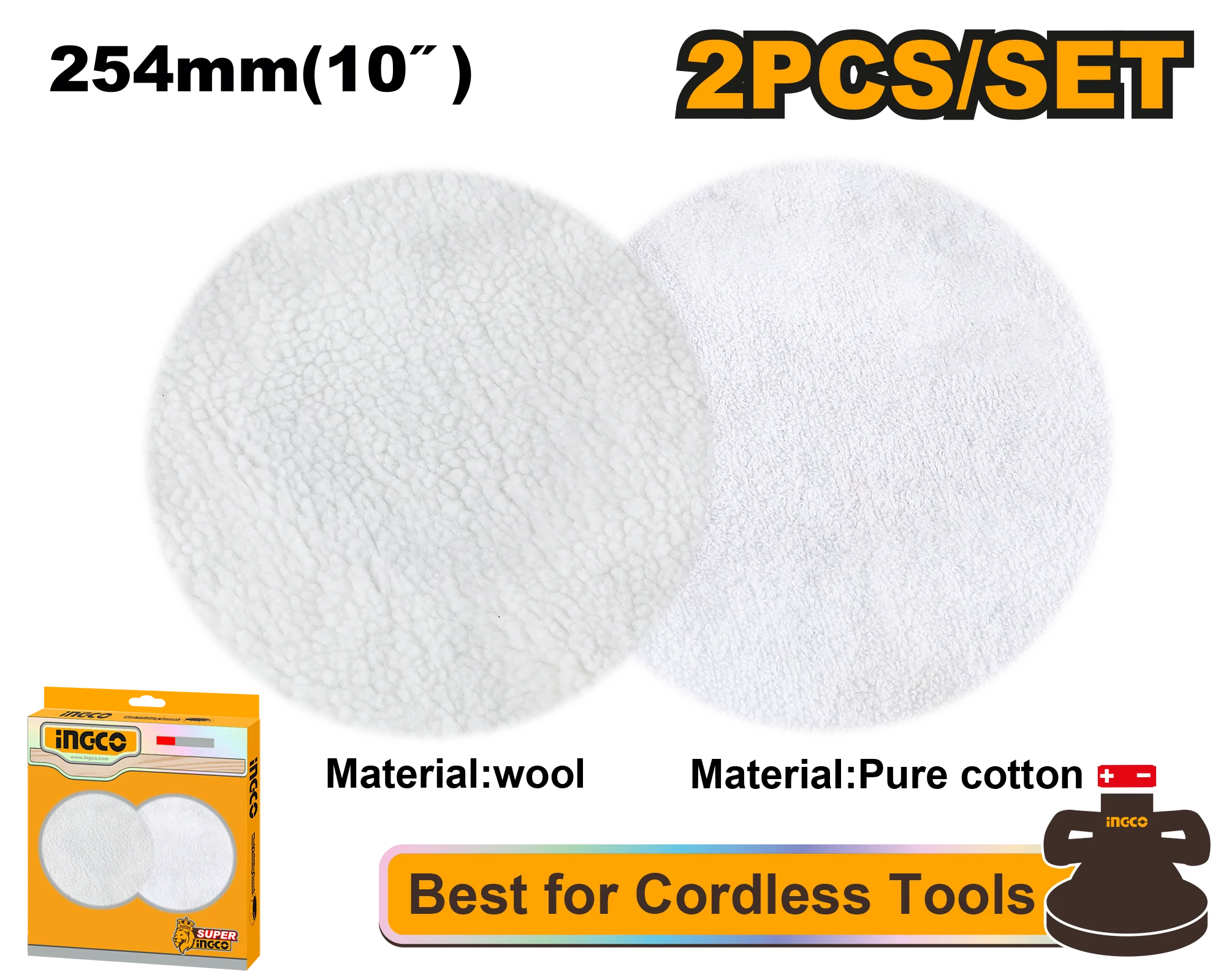 2PCS/Set 254mm(10in)Ø Polishing and Cleaning Set APP25402 ING-CO - Image 2