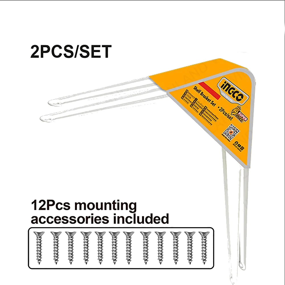 2PCS/SET Heavy Duty Shelf Brackets with 12pcs x Screws Attachment ING-AC - Image 2