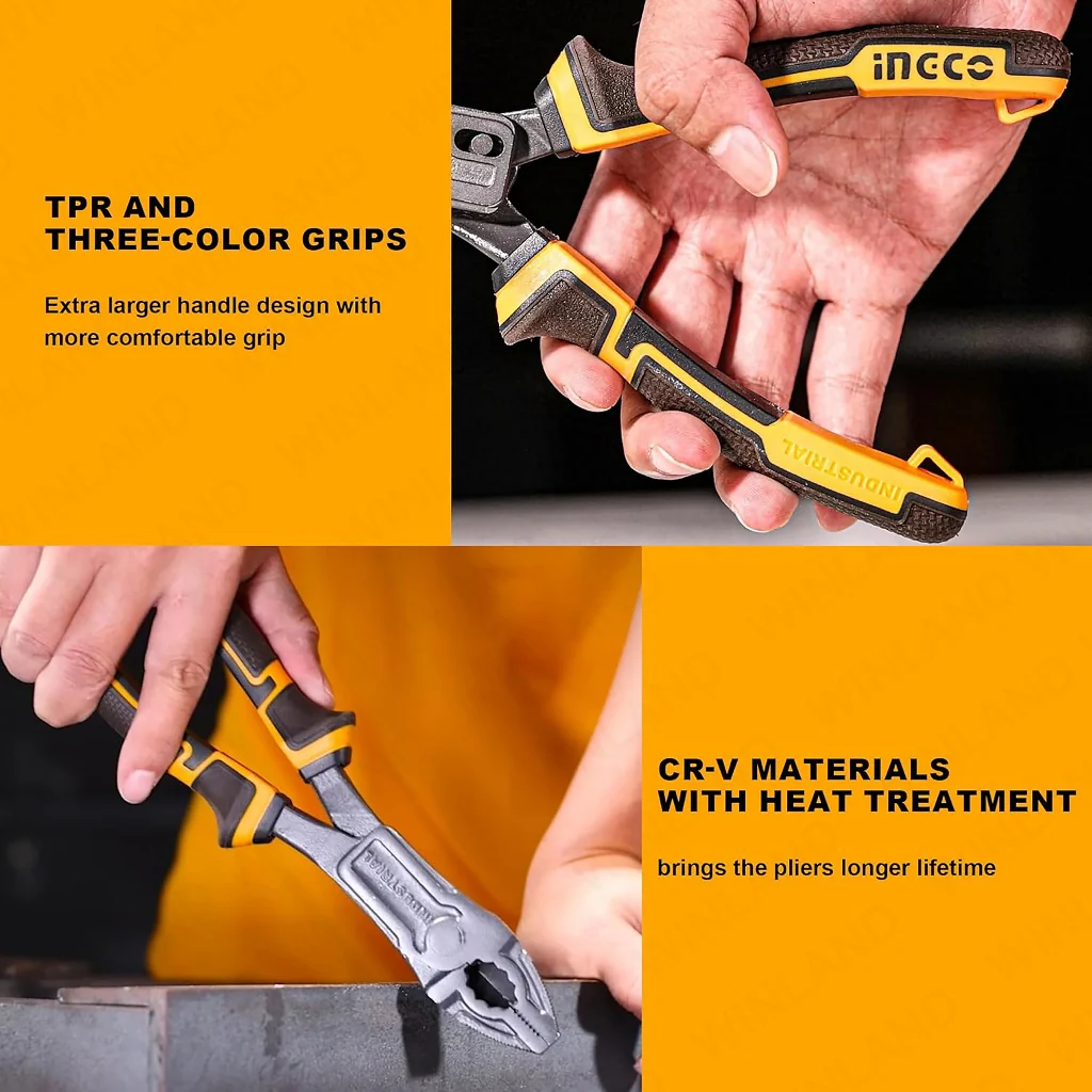 Ingco 3PCS/Set Compound Action Pliers with TPR 3-Color Handle HKCPS5831 ING-HT - Image 7