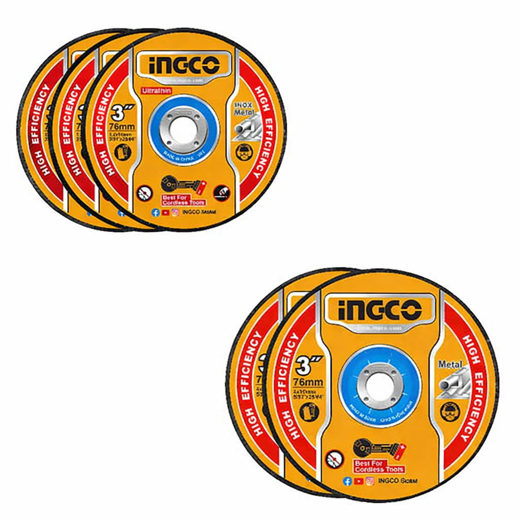 Ingco 5PCS/Set (3inches) Abrasive Metal Cutting and Grinding Disc Set MCD303768 ING-HT