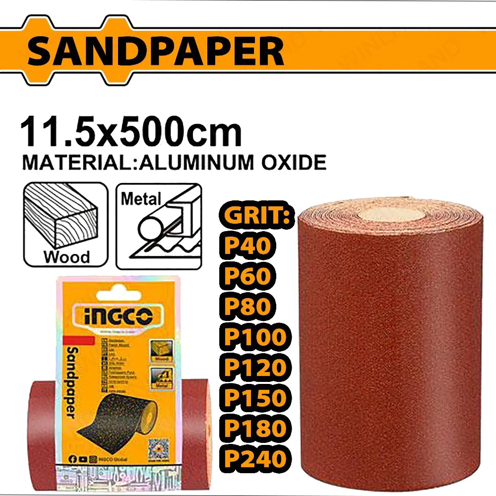 Aluminum Oxide Sandpaper Size: 11.5 x 500cm Grit: 40-240 PER ROLL ING-CO - Image 2