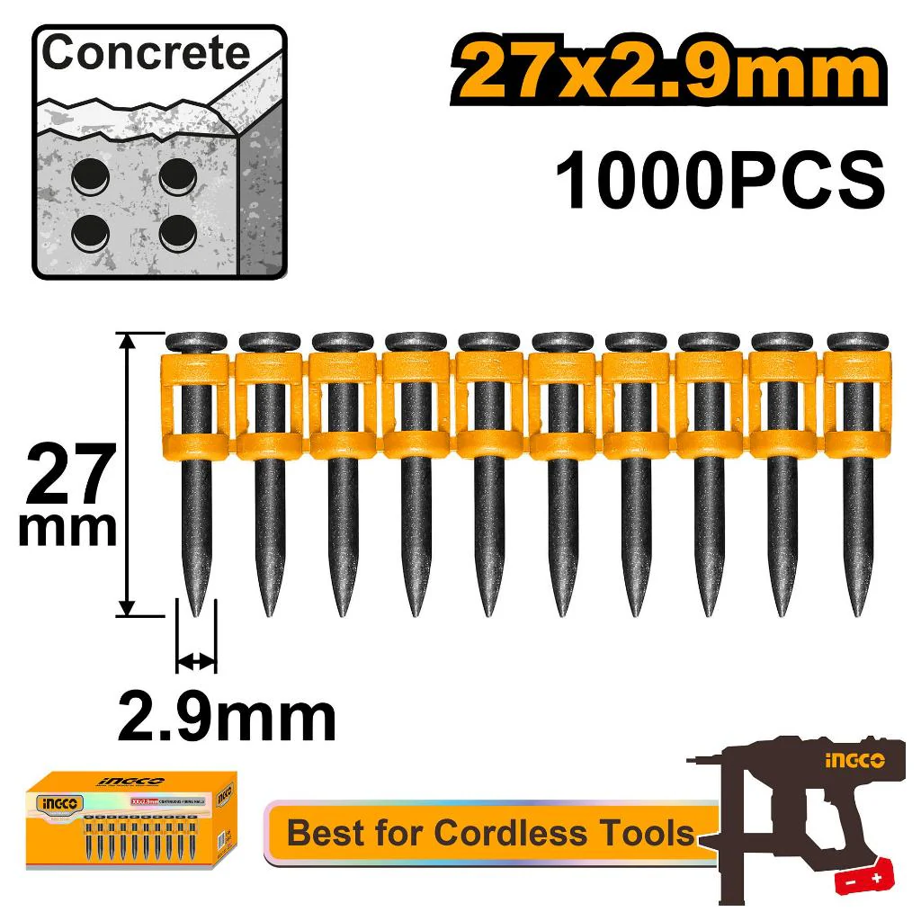 Ingco Continuous firing nails 27x2.9mm Accessories 1000pcs/per box ING-HT- ANA02271 - Image 2