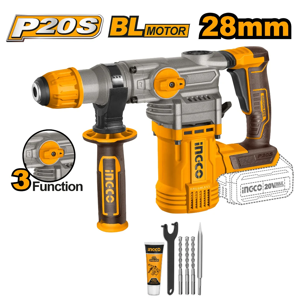 Ingco Cordless P20S/20V 2PCS Combo Kit (CRHLI20288/CRHLI20268) COSLI250462 ING-CT - Image 3