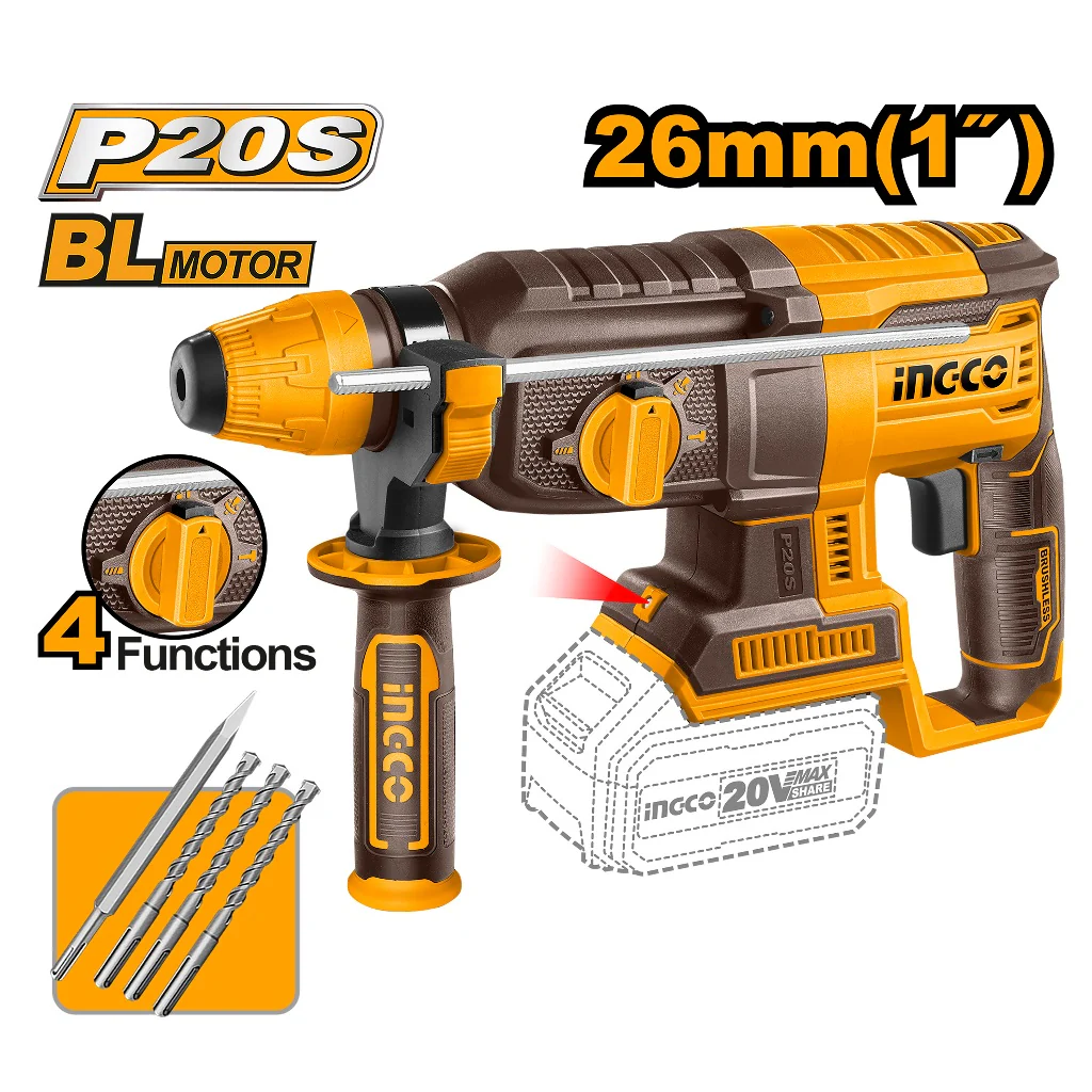 Ingco Cordless P20S/20V 2PCS Combo Kit (CRHLI20288/CRHLI20268) COSLI250462 ING-CT - Image 4