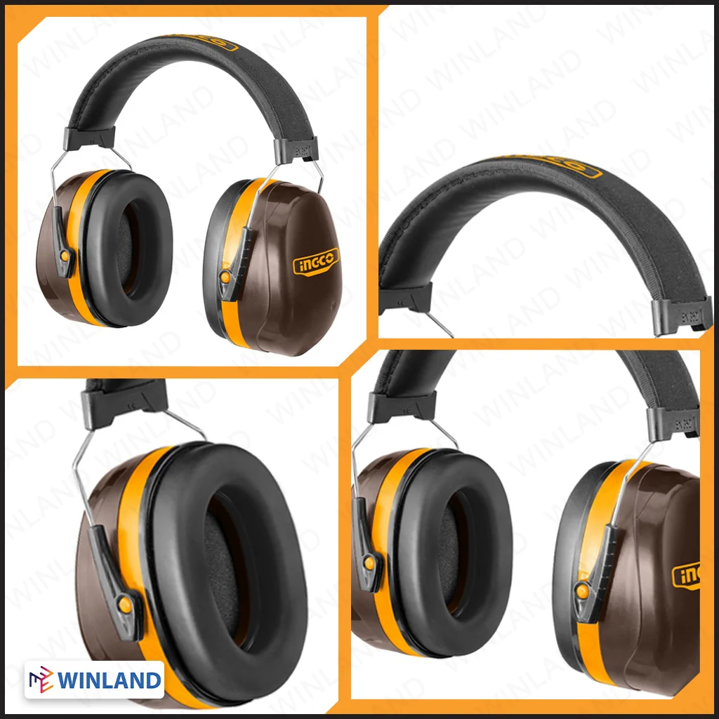 Ingco Impact Resistant Earmuff ANSI3.19-1974 & EN352-2:2020 With Extra Earplug HEM3328 - Image 2