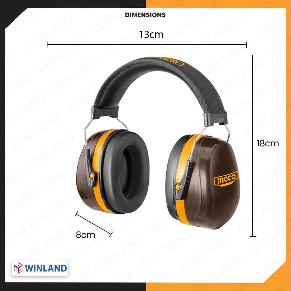 Ingco Impact Resistant Earmuff ANSI3.19-1974 & EN352-2:2020 With Extra Earplug HEM3328 - Image 4