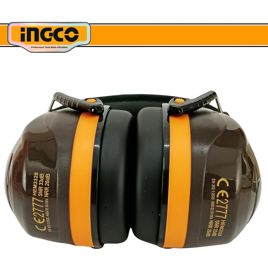 Ingco Impact Resistant Earmuff ANSI3.19-1974 & EN352-2:2020 With Extra Earplug HEM3328 - Image 8