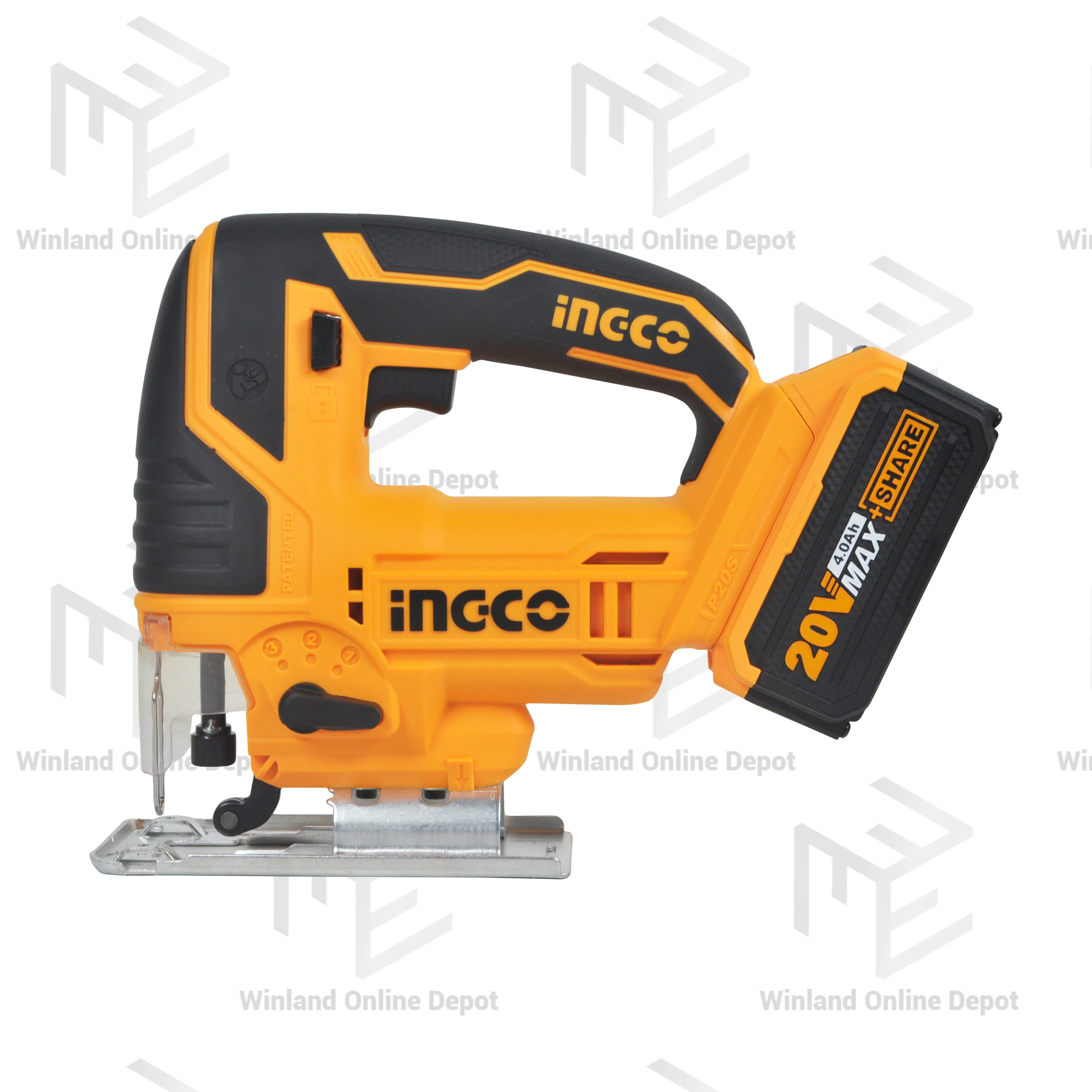 INGCO Lithium-Ion Cordless 4pcs Combo Kit Cordless Circular Saw Cordless Drill Cordless Impact Driver Cordless Jigsaw CKLI2010 - Image 8