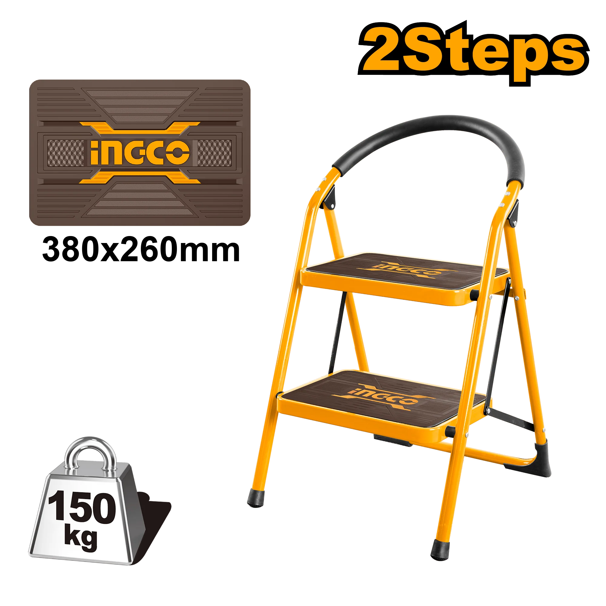 Non-slip Steps with Wide Platform Steel Tube Ladder ING-HT - Image 2